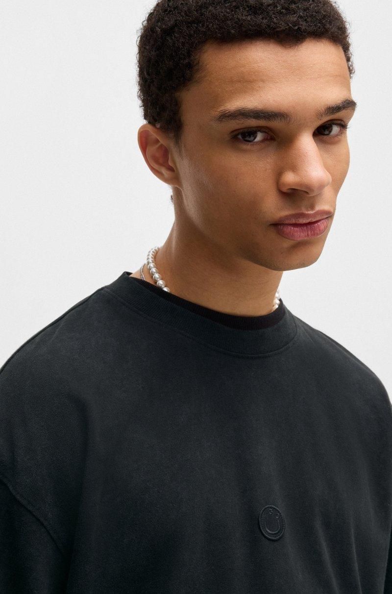 Hugo Boss Camiseta De Punto De Algodón Con Logo