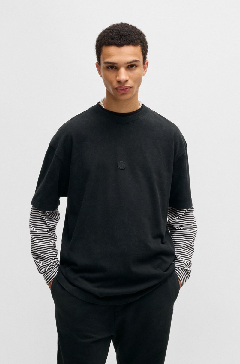 Hugo Boss Camiseta de punto de algodón con logo