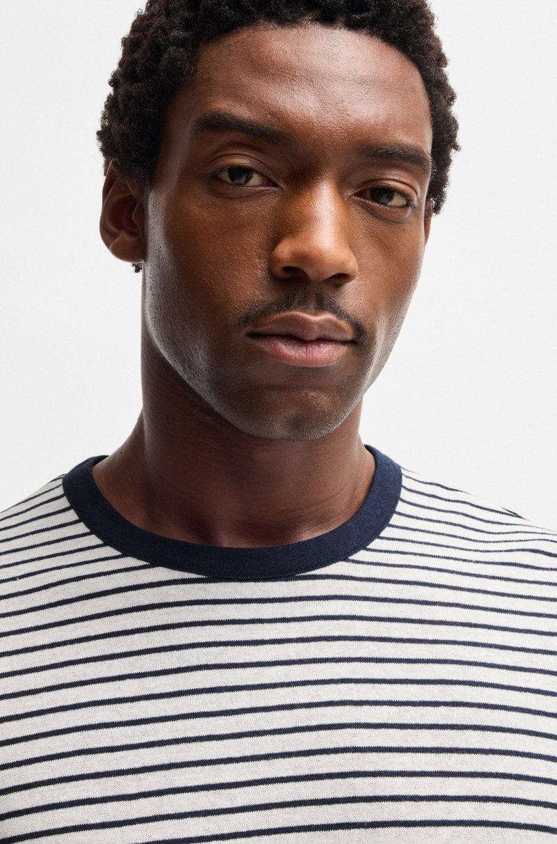 Hugo Boss Camiseta Regular Fit De Algodón Y Lino