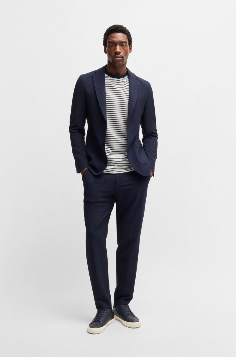 Hugo Boss Camiseta Regular Fit De Algodón Y Lino