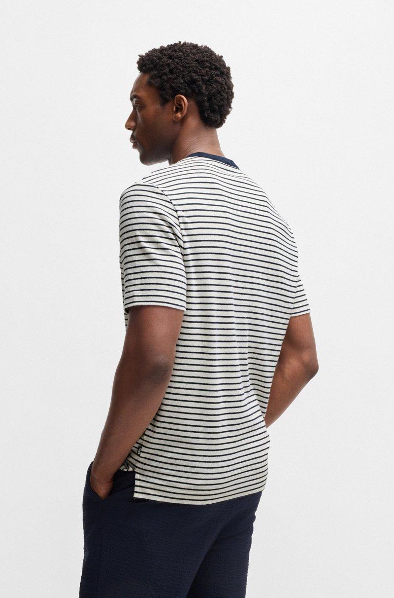 Hugo Boss Camiseta Regular Fit De Algodón Y Lino