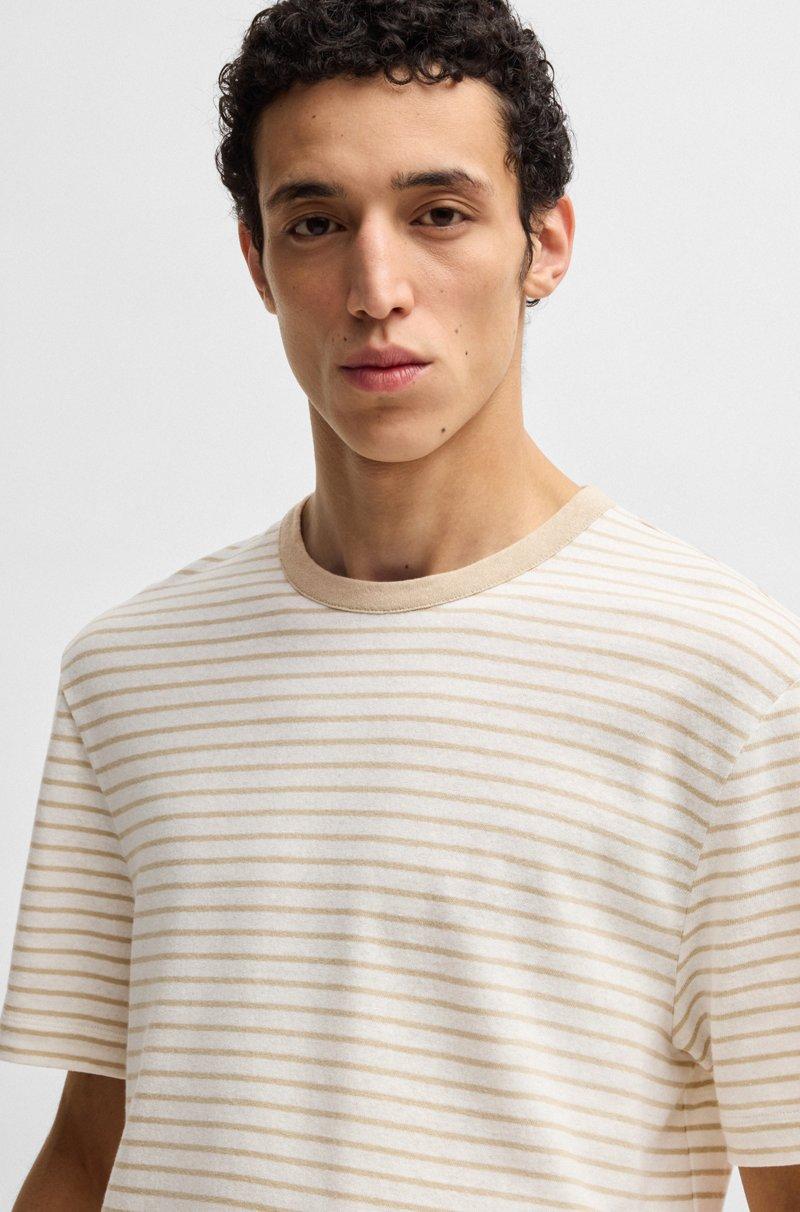 Hugo Boss Camiseta Regular Fit De Algodón Y Lino