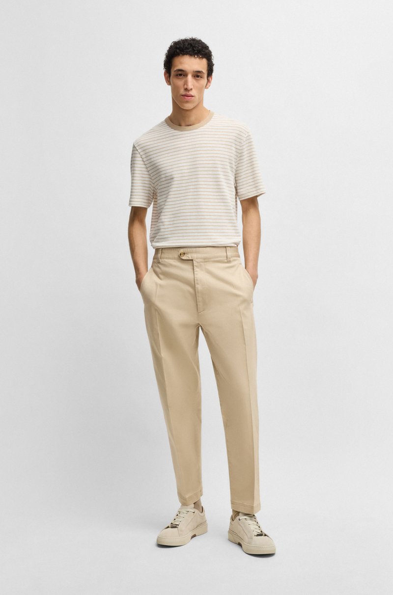 Hugo Boss Camiseta Regular Fit De Algodón Y Lino