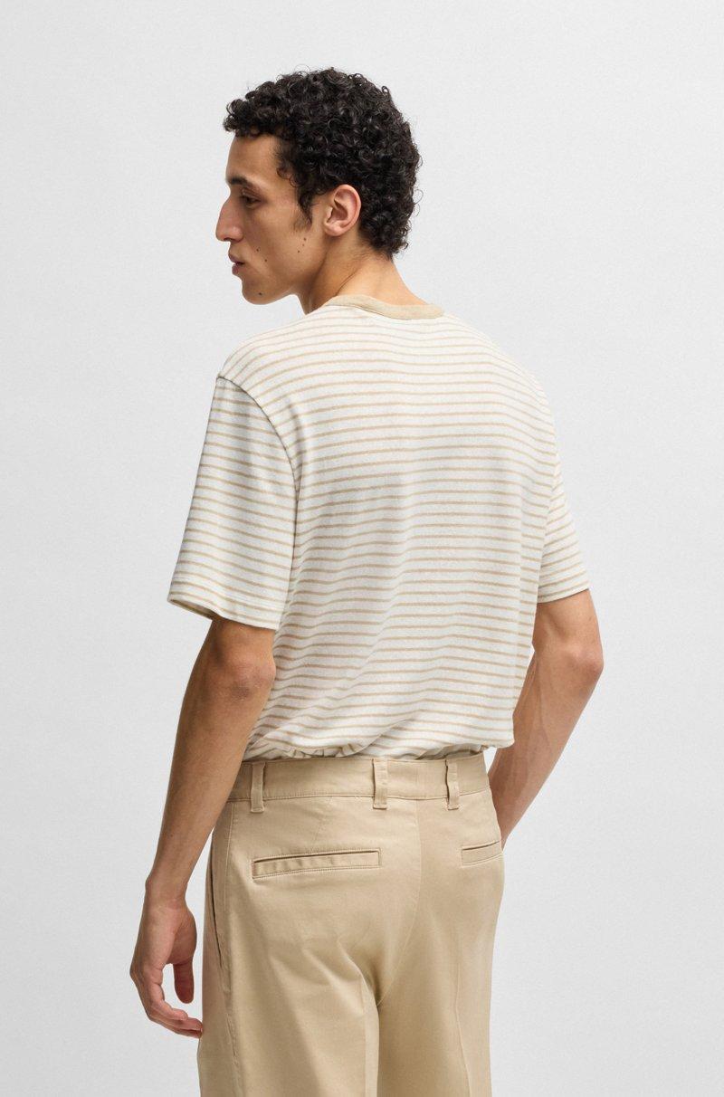 Hugo Boss Camiseta Regular Fit De Algodón Y Lino