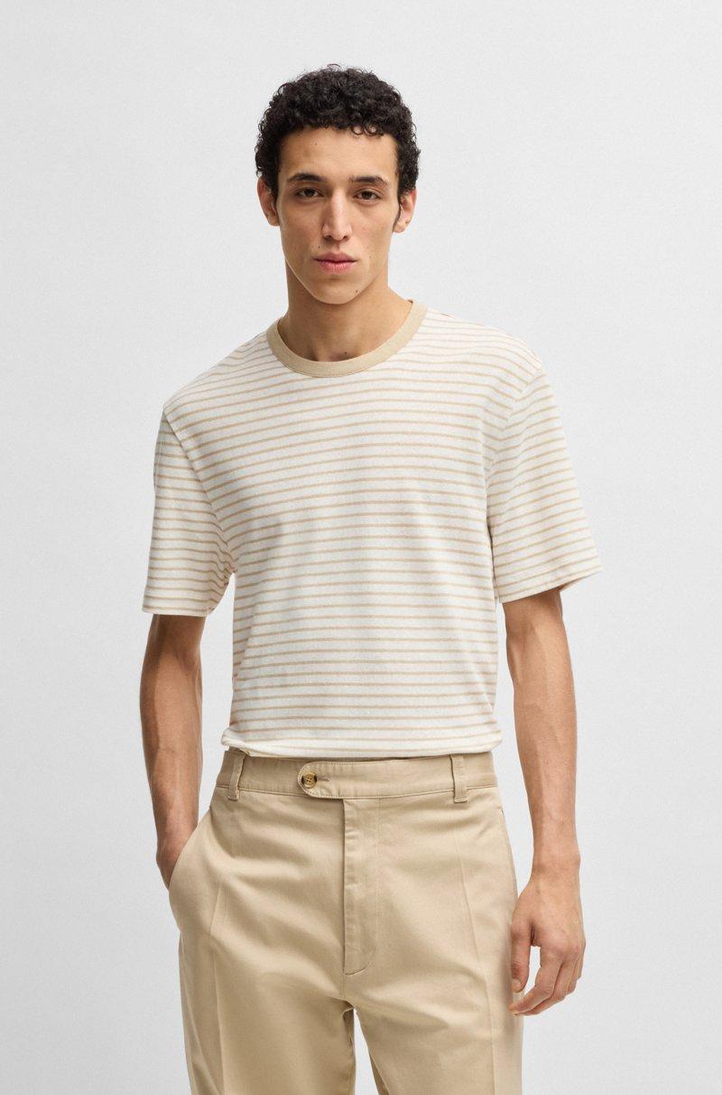 Hugo Boss Camiseta regular fit de algodón y lino