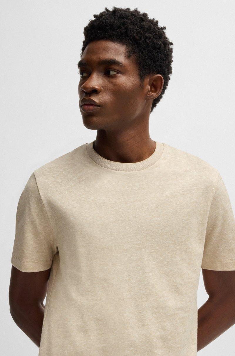 Hugo Boss Camiseta Regular Fit De Algodón Y Lino