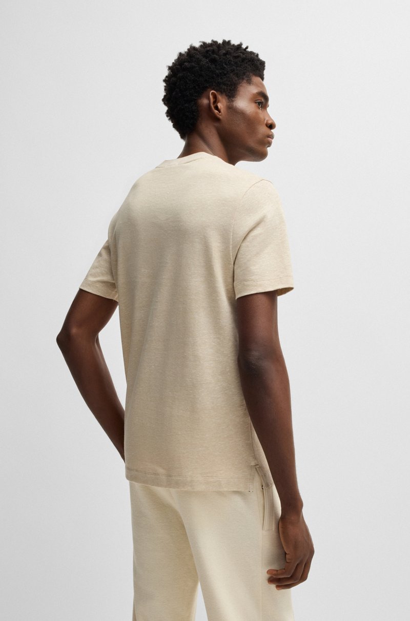 Hugo Boss Camiseta Regular Fit De Algodón Y Lino
