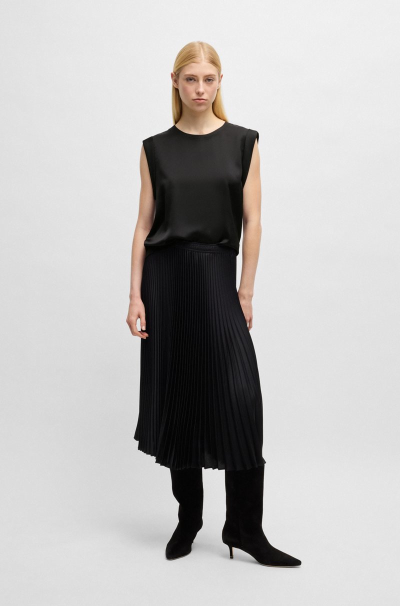 Hugo Boss Camiseta Sin Mangas En Satén Abatanado