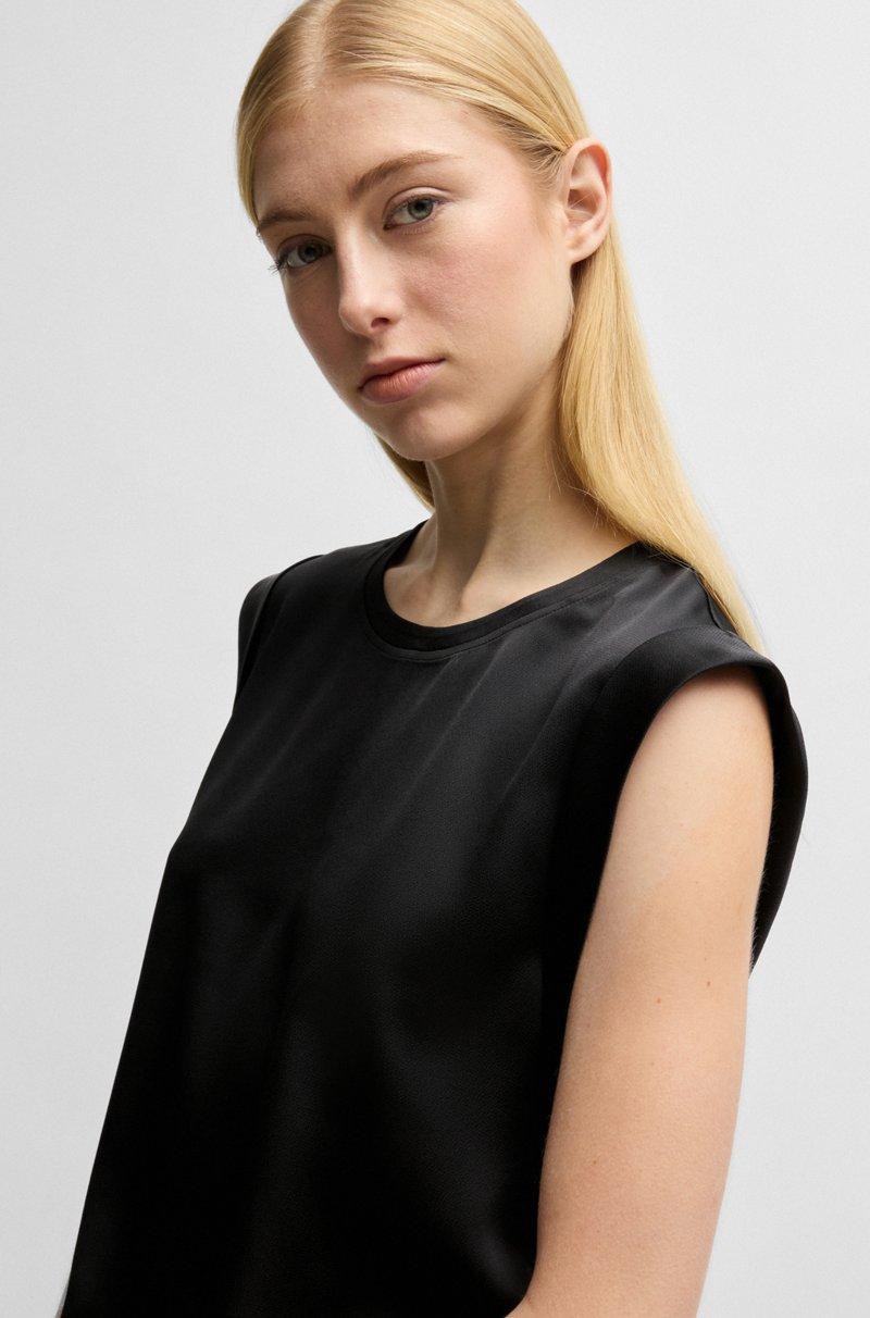 Hugo Boss Camiseta Sin Mangas En Satén Abatanado