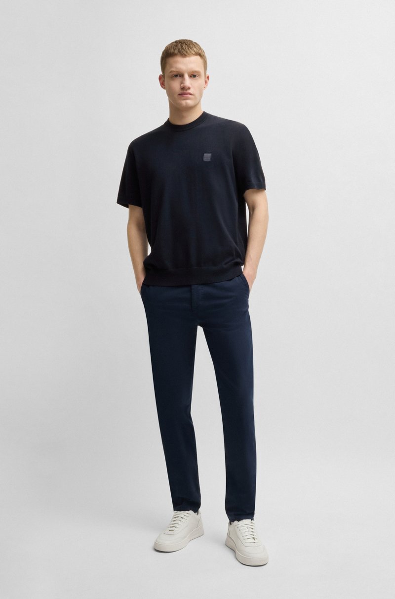 Hugo Boss Camiseta Tejida De Algodón Y Cashmere