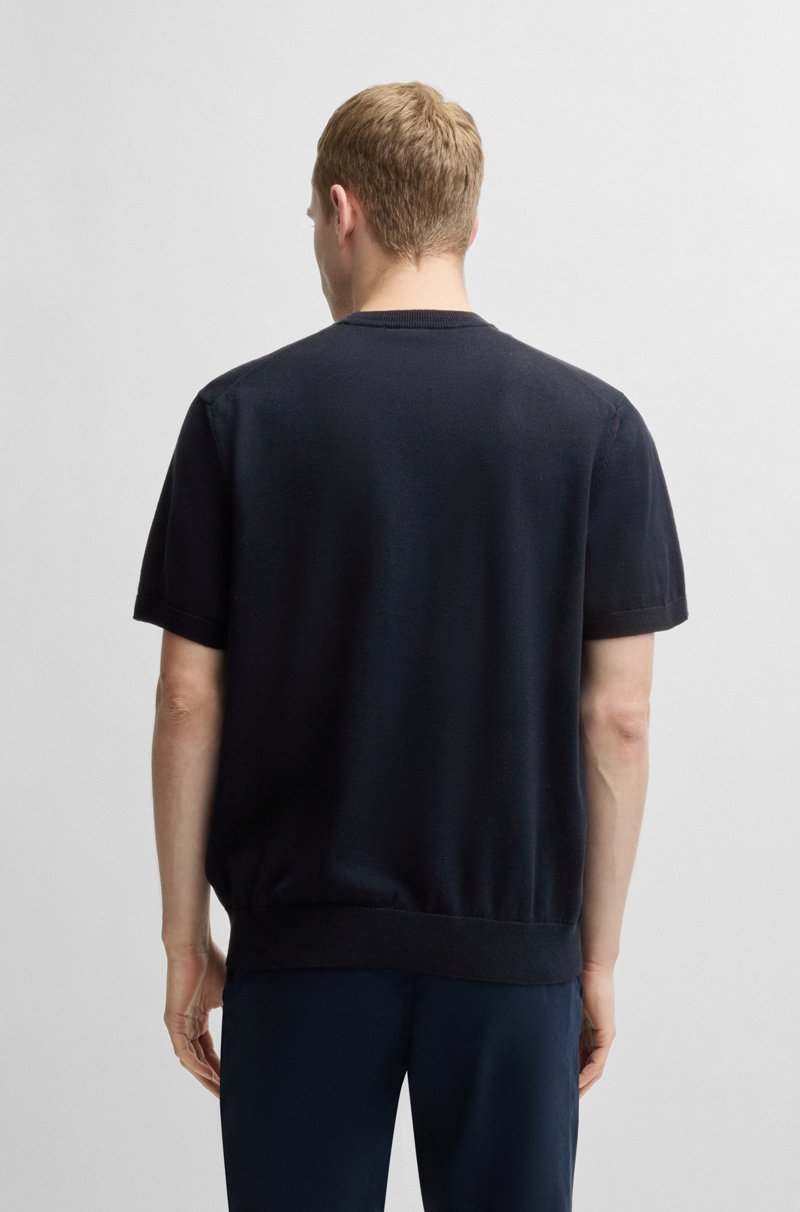 Hugo Boss Camiseta Tejida De Algodón Y Cashmere