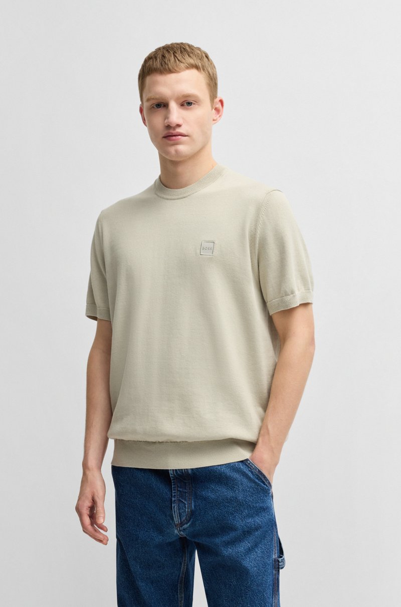 Hugo Boss Camiseta tejida de algodón y cashmere