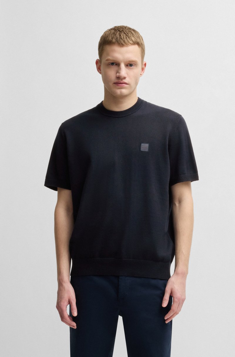 Hugo Boss Camiseta tejida de algodón y cashmere