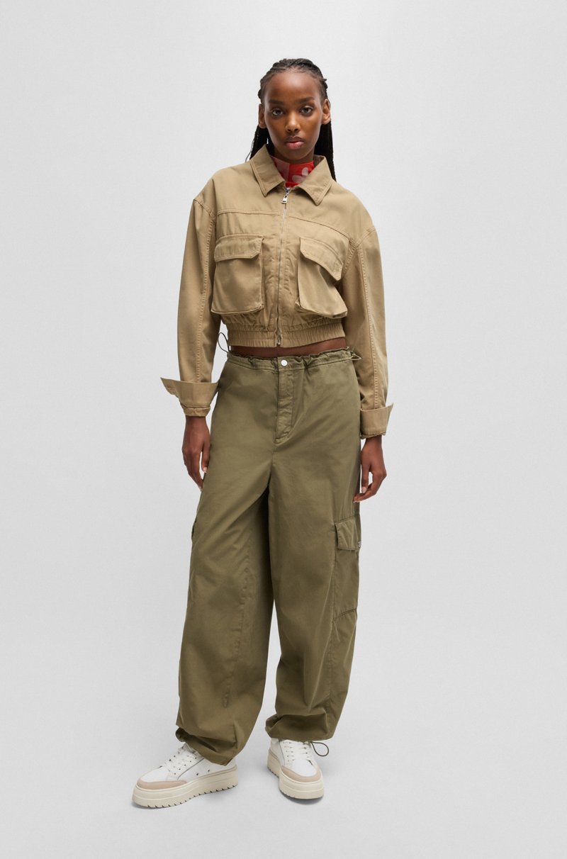 Hugo Boss Cazadora Corta De Lona De Algodón