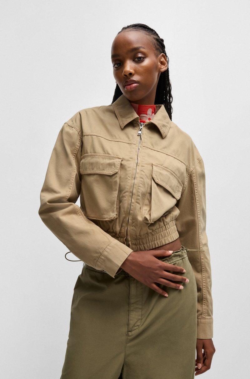 Hugo Boss Cazadora Corta De Lona De Algodón