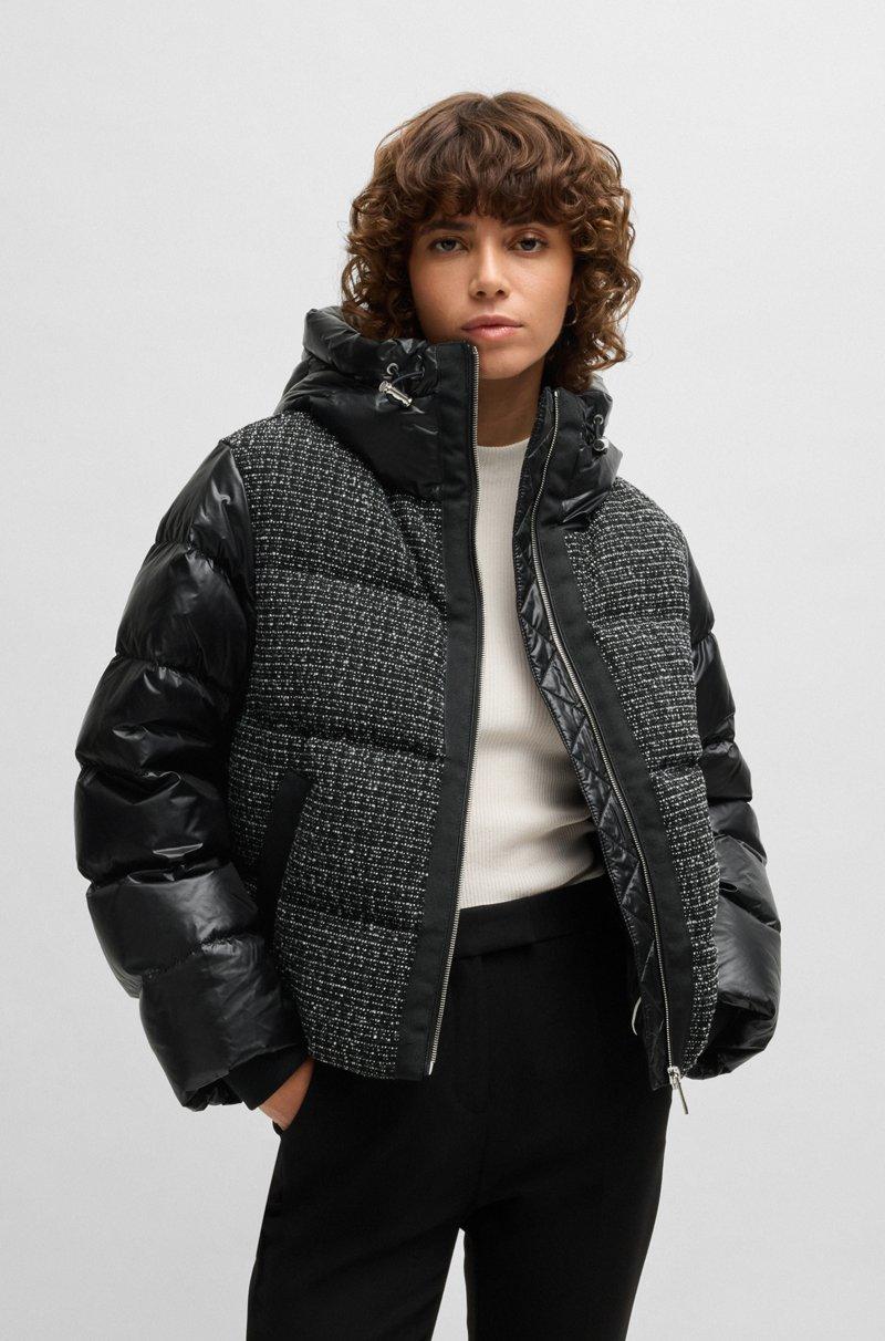 Hugo Boss Cazadora híbrida con paneles de tweed