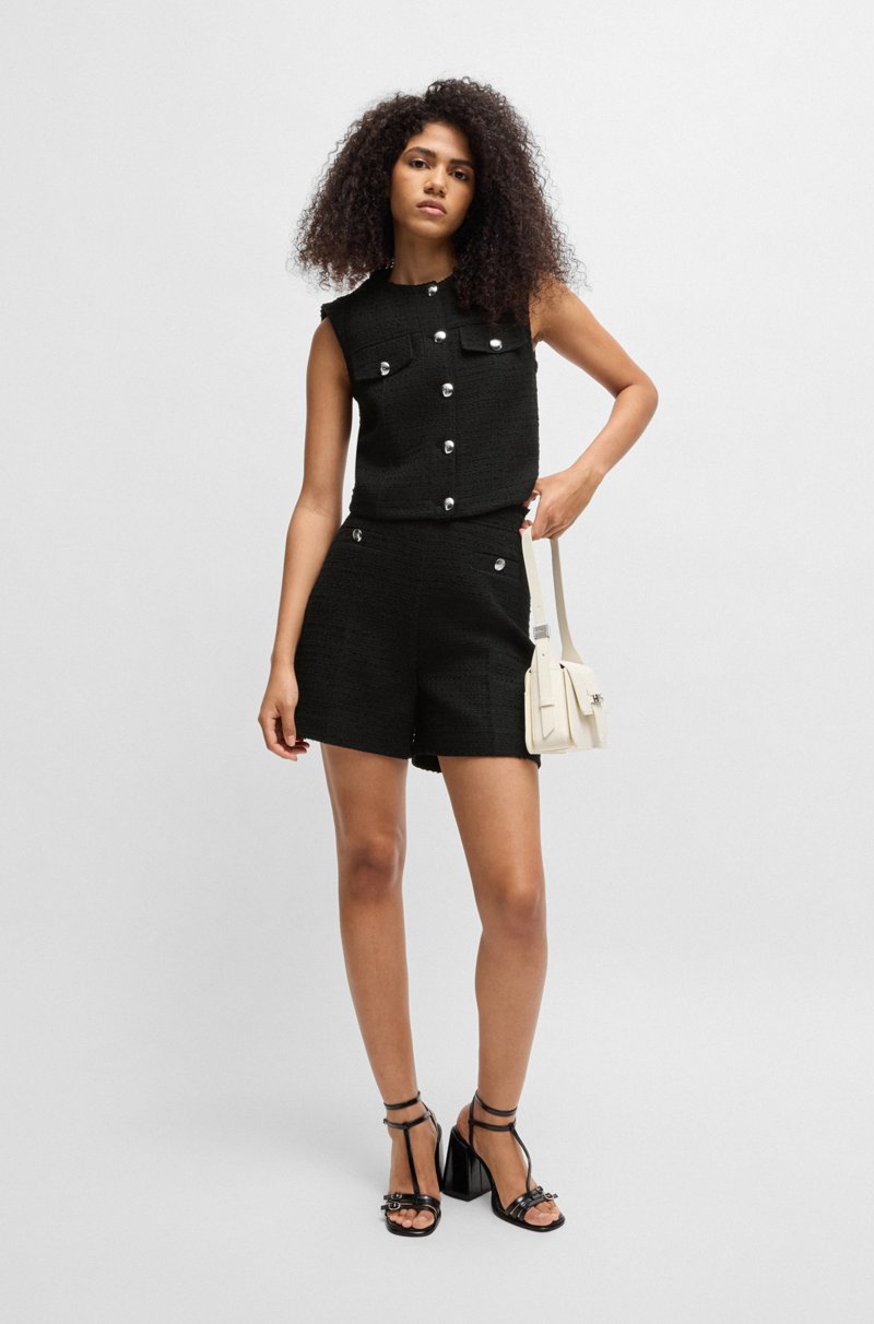 Hugo Boss Chaleco Regular Fit En Tejido De Bouclé