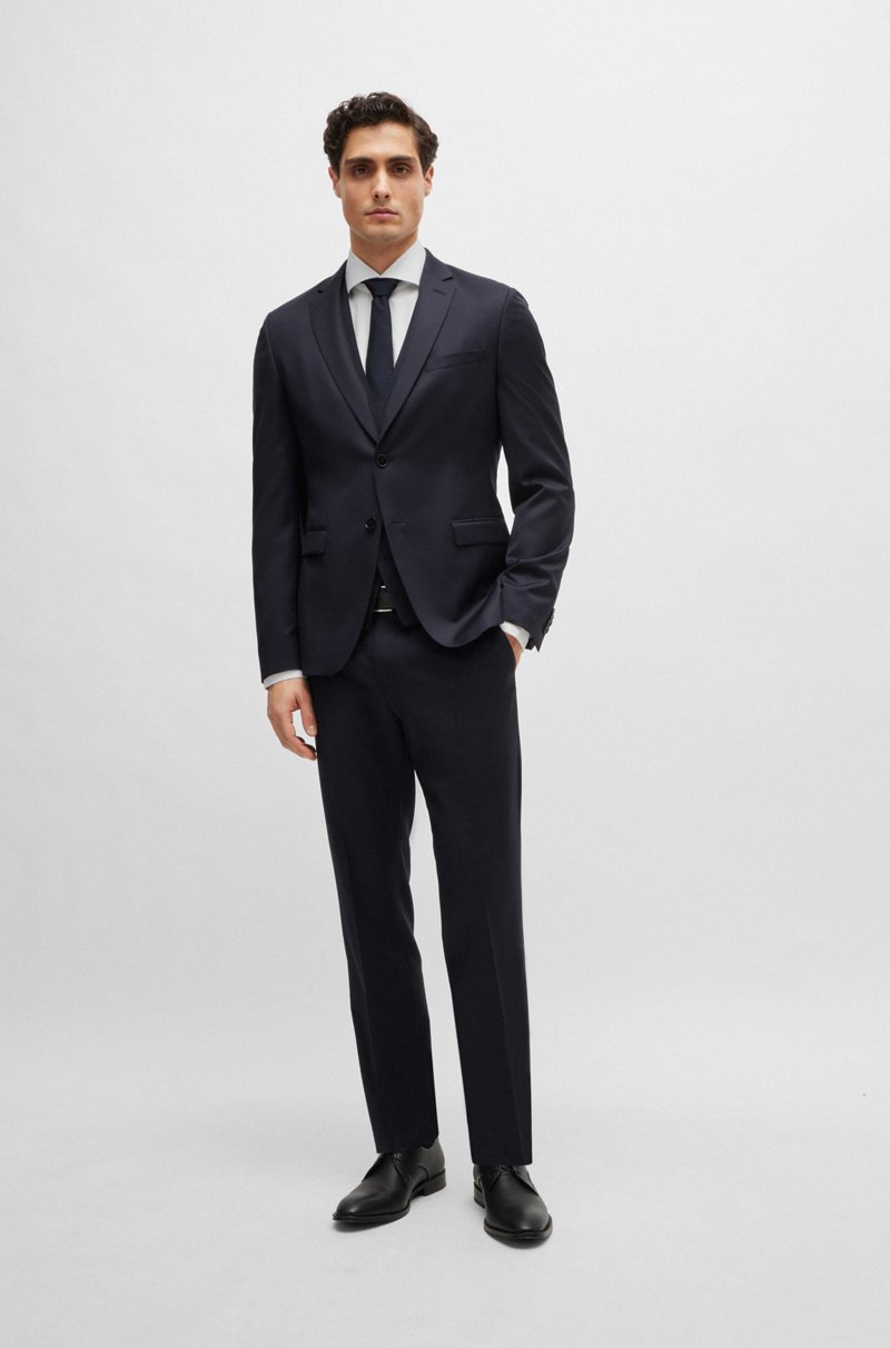 Hugo Boss Chaleco Slim Fit En Sarga De Lana Virgen