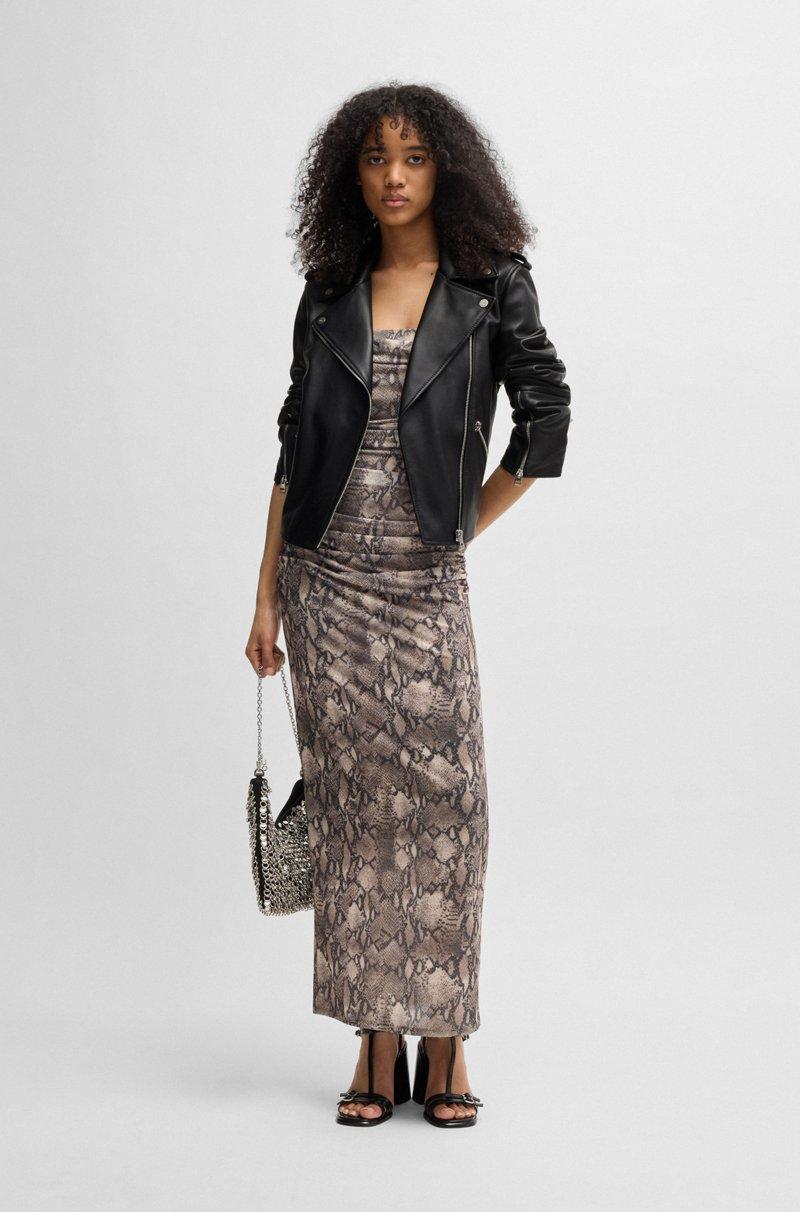 Hugo Boss Chaqueta Biker Asimétrica En Piel