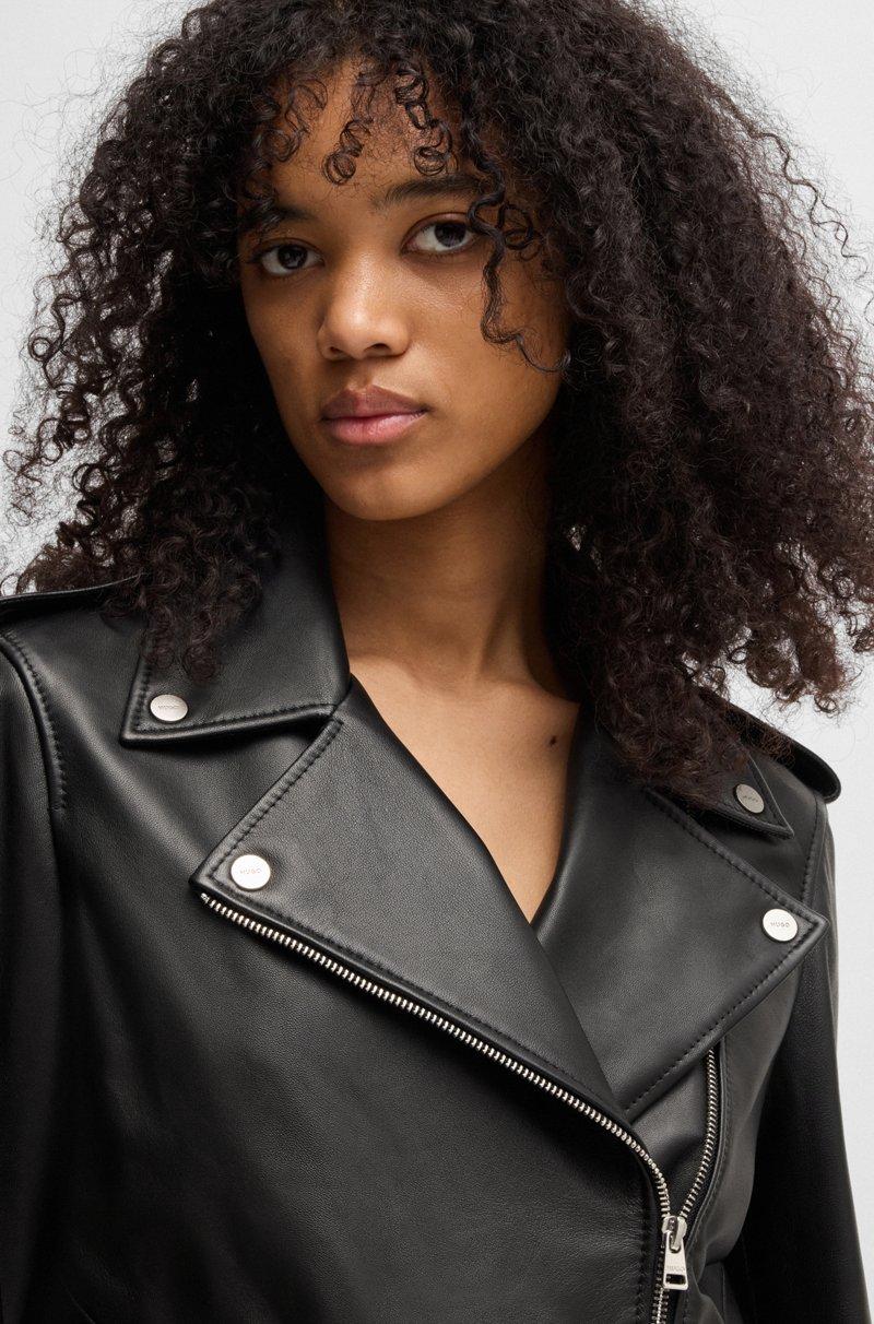 Hugo Boss Chaqueta Biker Asimétrica En Piel