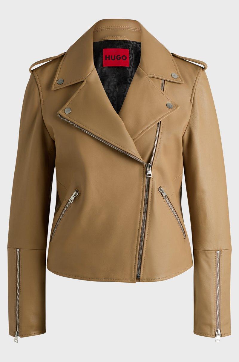 Hugo Boss Chaqueta biker asimétrica en piel