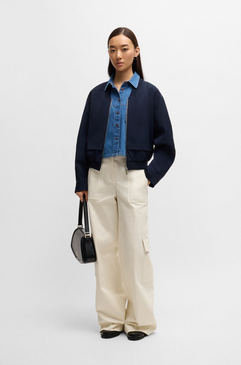 Hugo Boss Chaqueta Oversize Fit Con Efecto A Capas