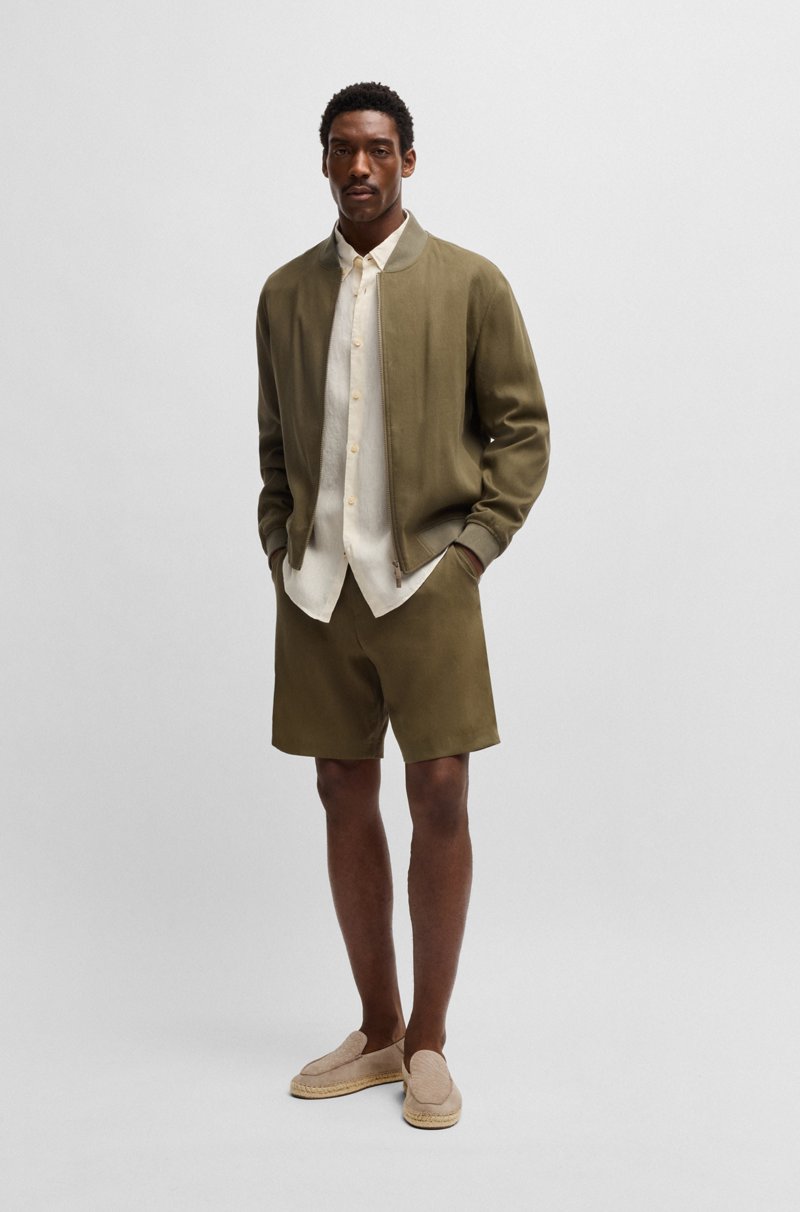 Hugo Boss Chaqueta Slim Fit En Mezcla De Lino