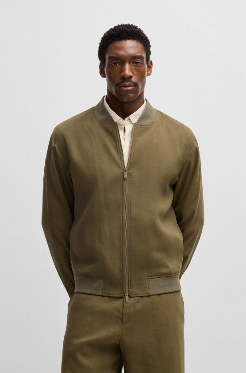 Hugo Boss Chaqueta slim fit en mezcla de lino
