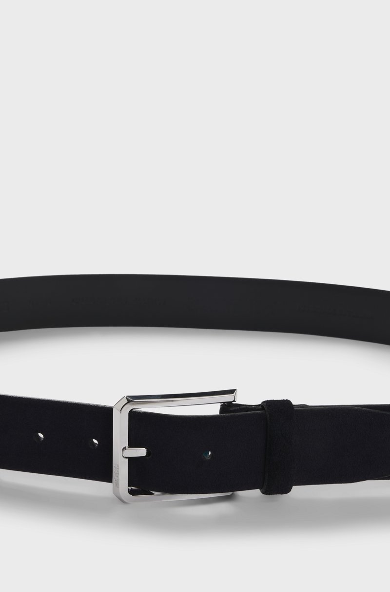 Hugo Boss Cinturón De Ante Con Hebilla Pulida