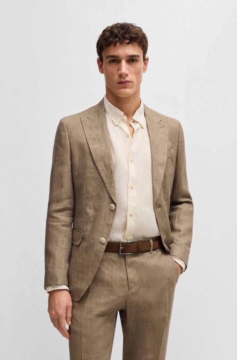 Hugo Boss Cinturón De Ante Con Hebilla Pulida