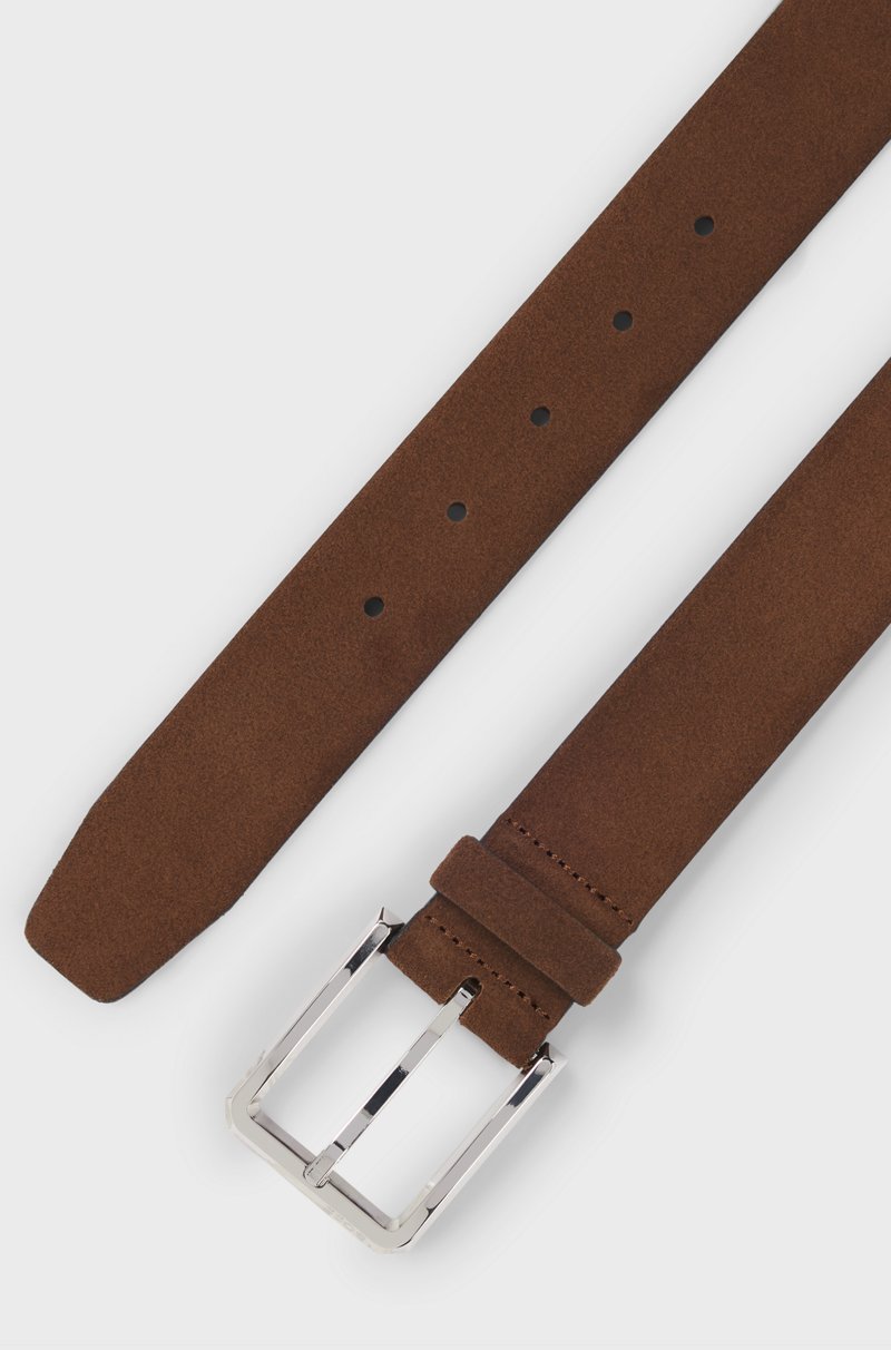 Hugo Boss Cinturón De Ante Con Hebilla Pulida