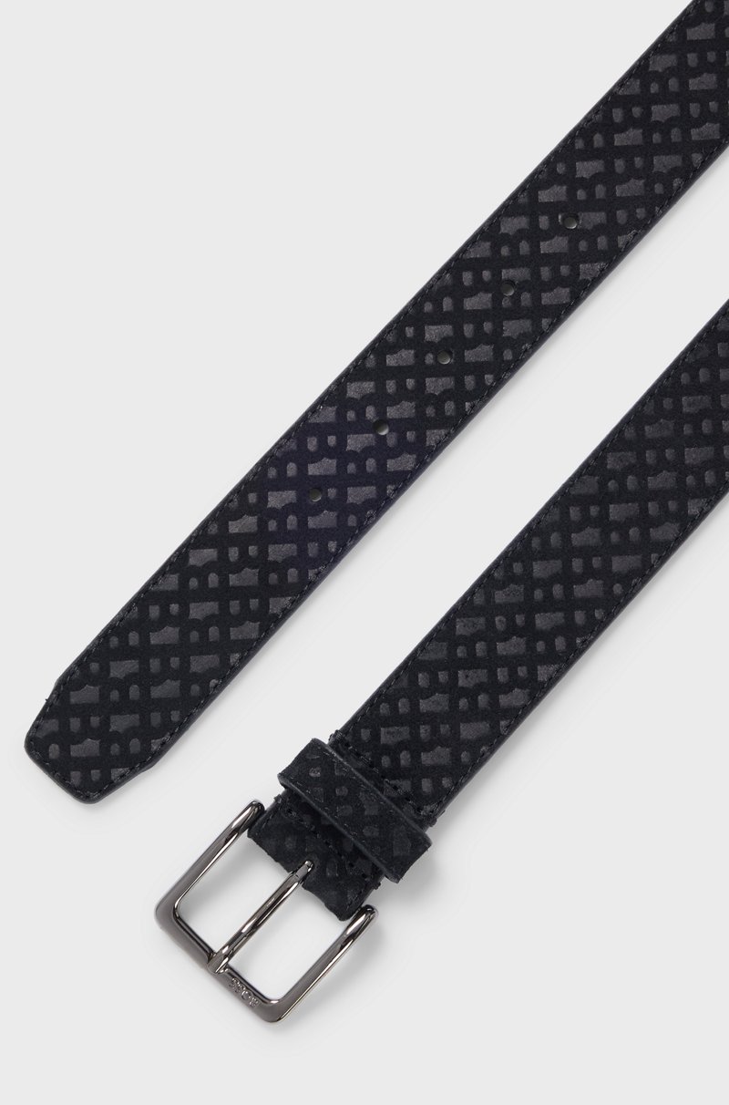 Hugo Boss Cinturón De Ante Con Motivo De Monograma