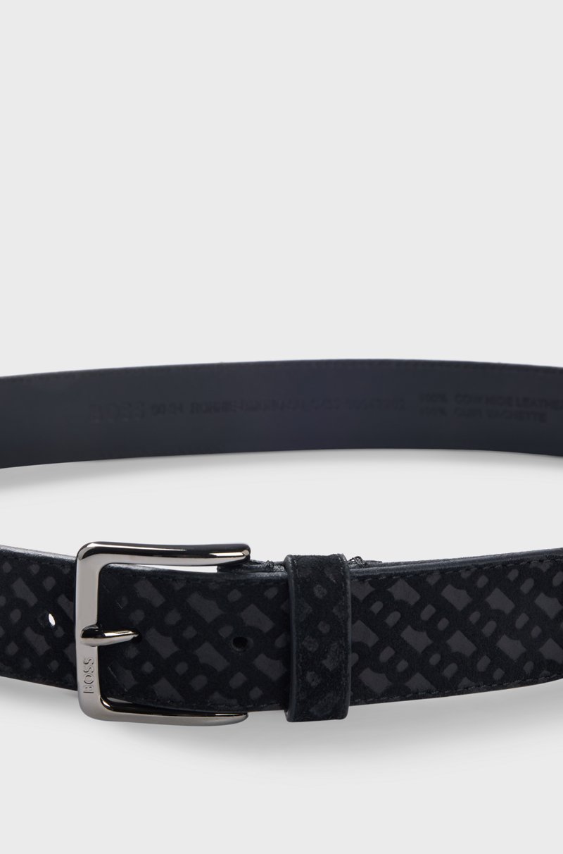 Hugo Boss Cinturón De Ante Con Motivo De Monograma