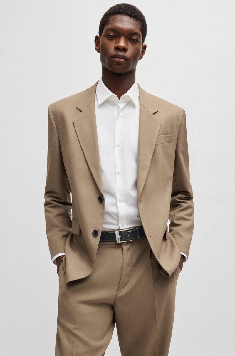 Hugo Boss Cinturón De Charol Con Interior Rojo