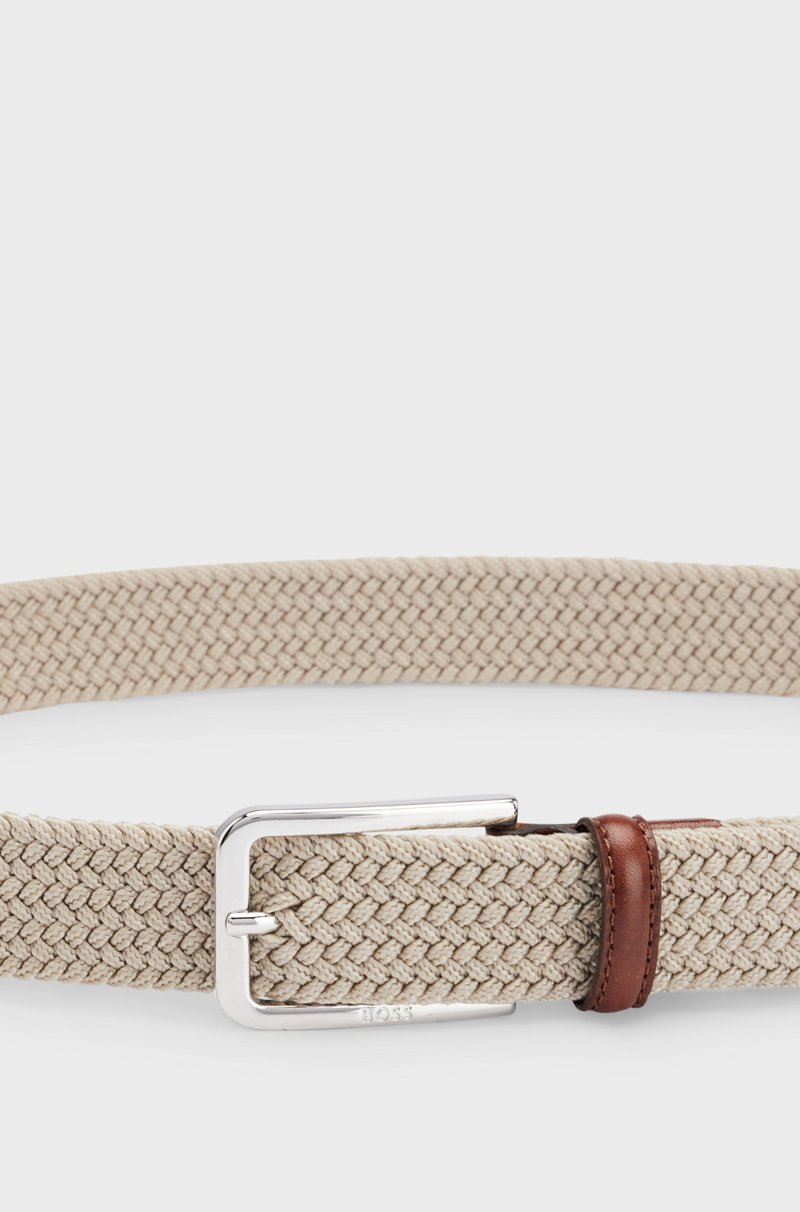 Hugo Boss Cinturón Tejido Con Detalles En Piel