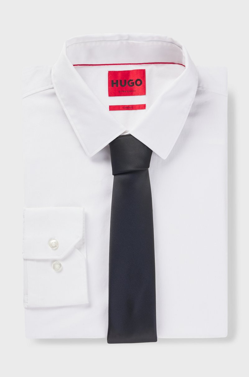 Hugo Boss Corbata De Mezcla De Seda En Tejido Liso