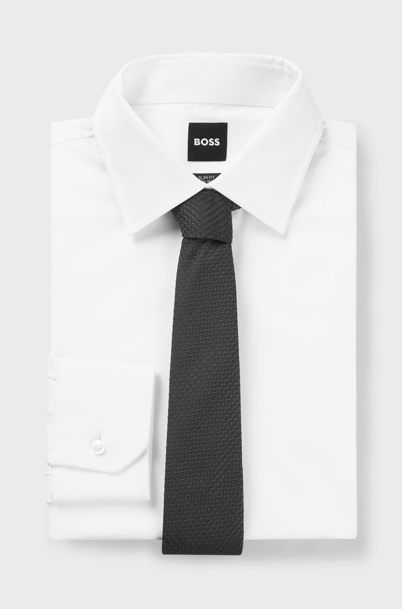 Hugo Boss Corbata De Seda En Jacquard Con Textura