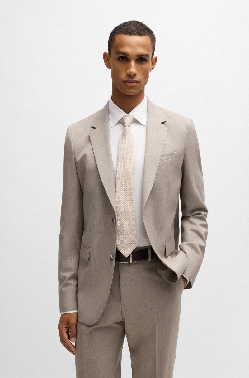 Hugo Boss Corbata Estampada En Seda Y Lino