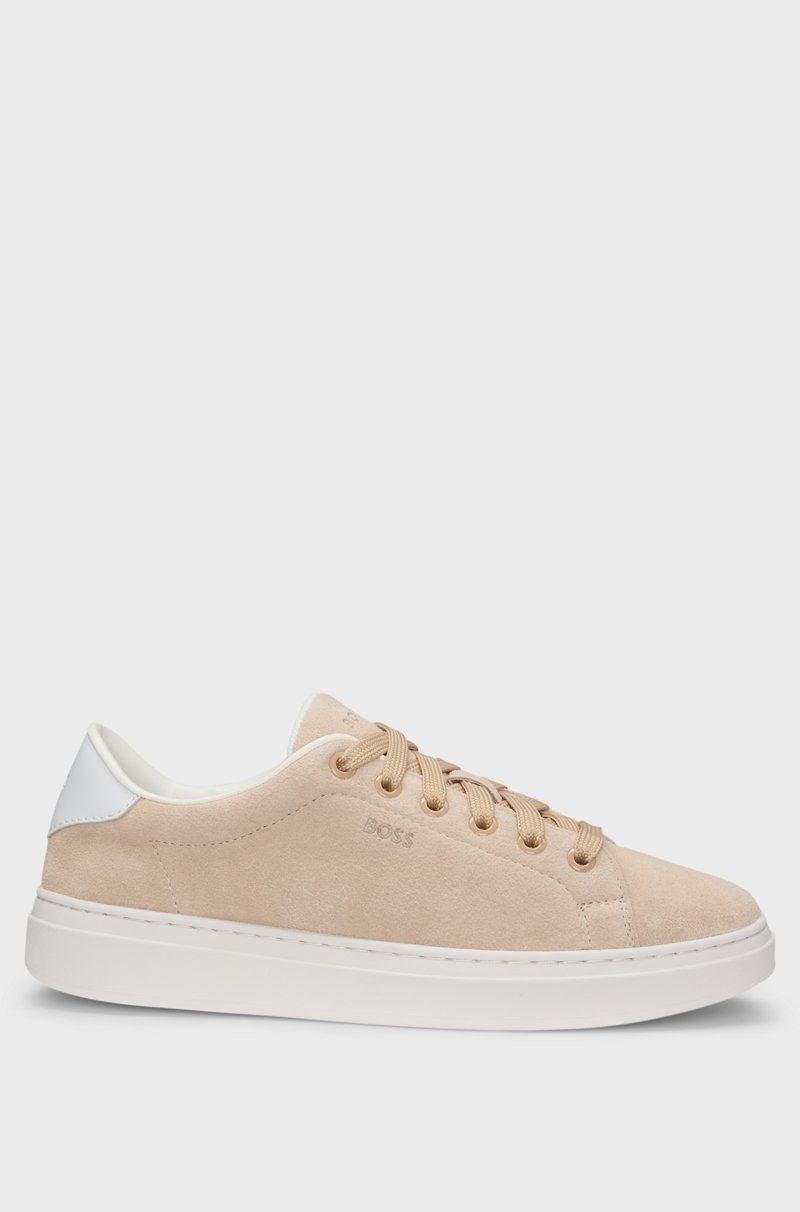 Hugo Boss Deportivas De Ante Con Talón De Piel