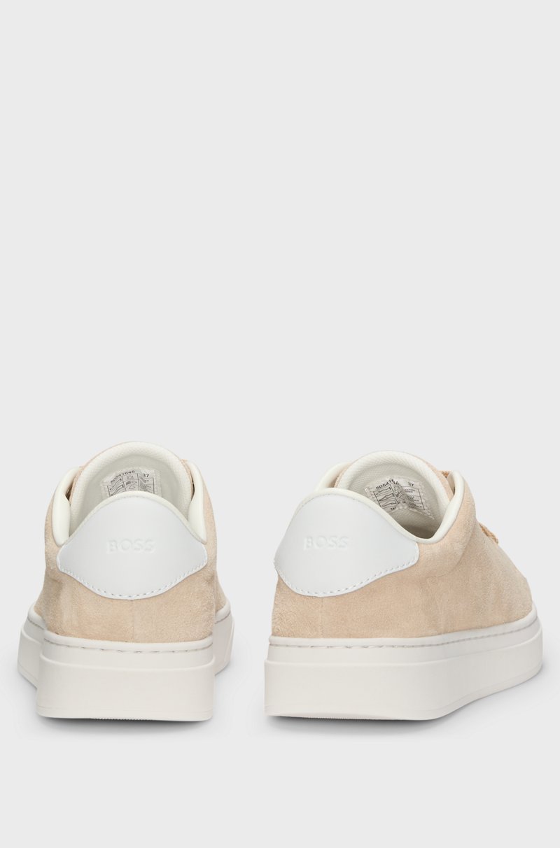 Hugo Boss Deportivas De Ante Con Talón De Piel