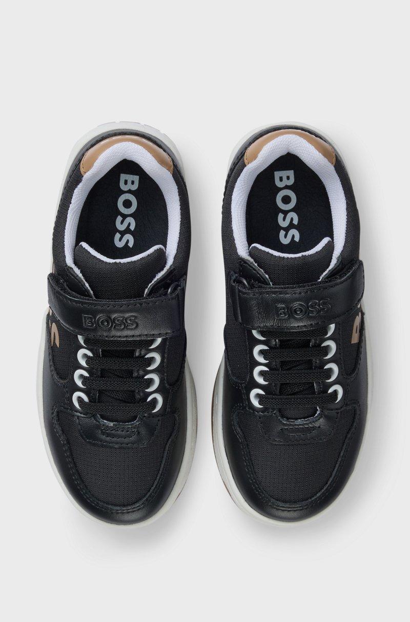 Hugo Boss Deportivas Para Niños De Piel Y Tejido