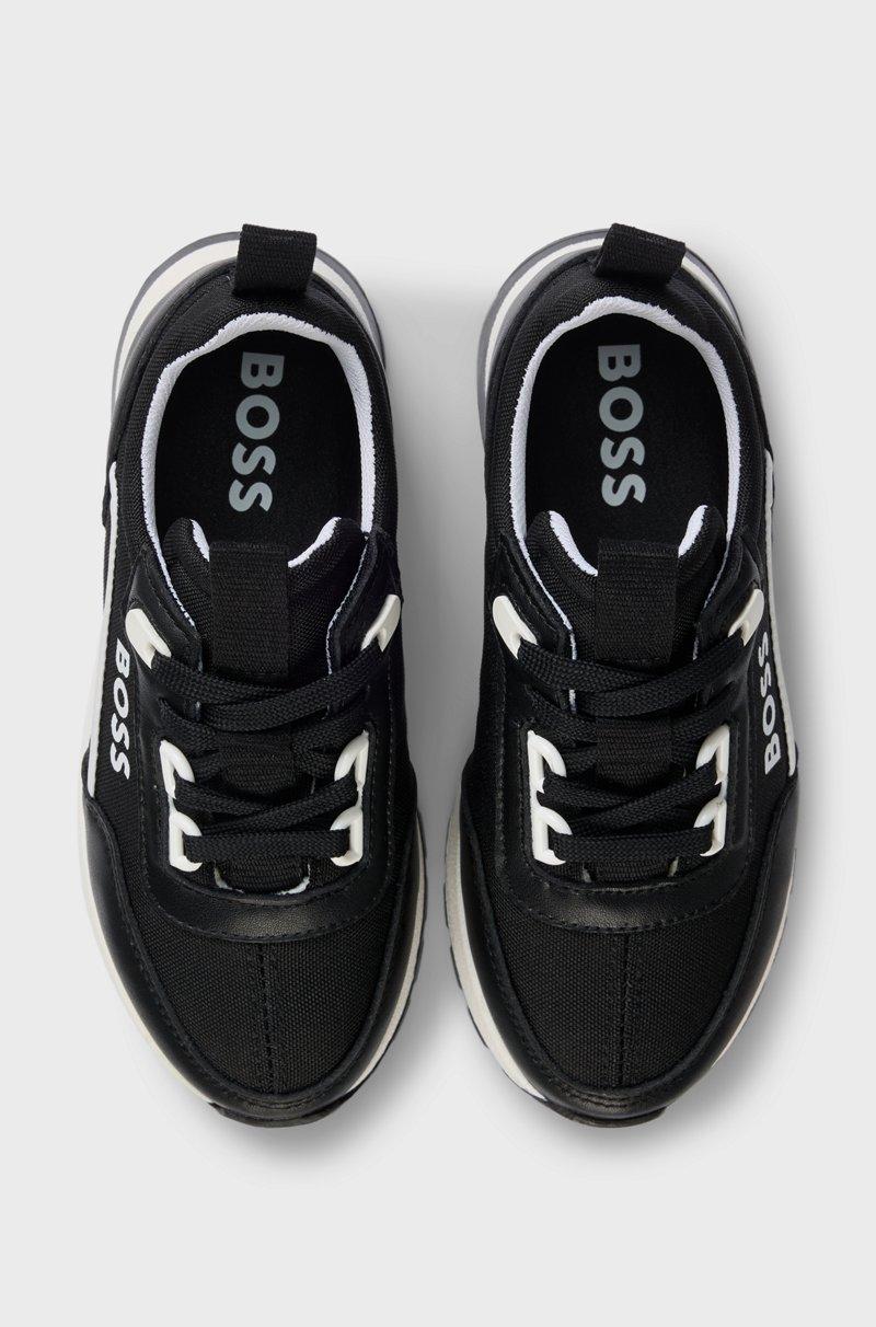 Hugo Boss Deportivas Para Niños En Piel Y Lona