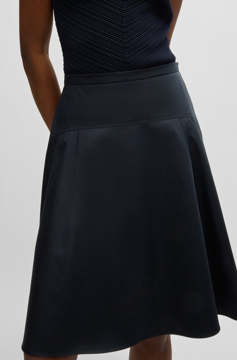 Hugo Boss Falda Evasé En Algodón Elástico