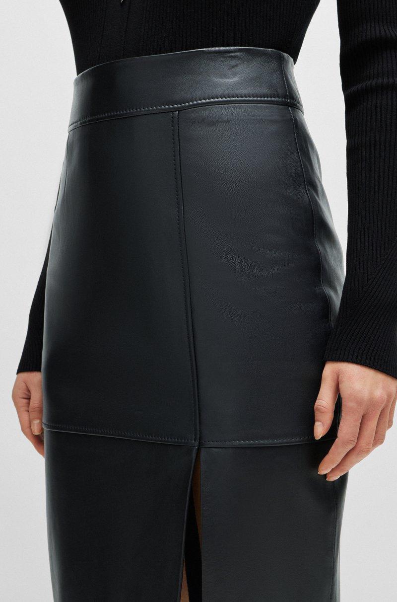 Hugo Boss Falda Lápiz Slim Fit De Piel
