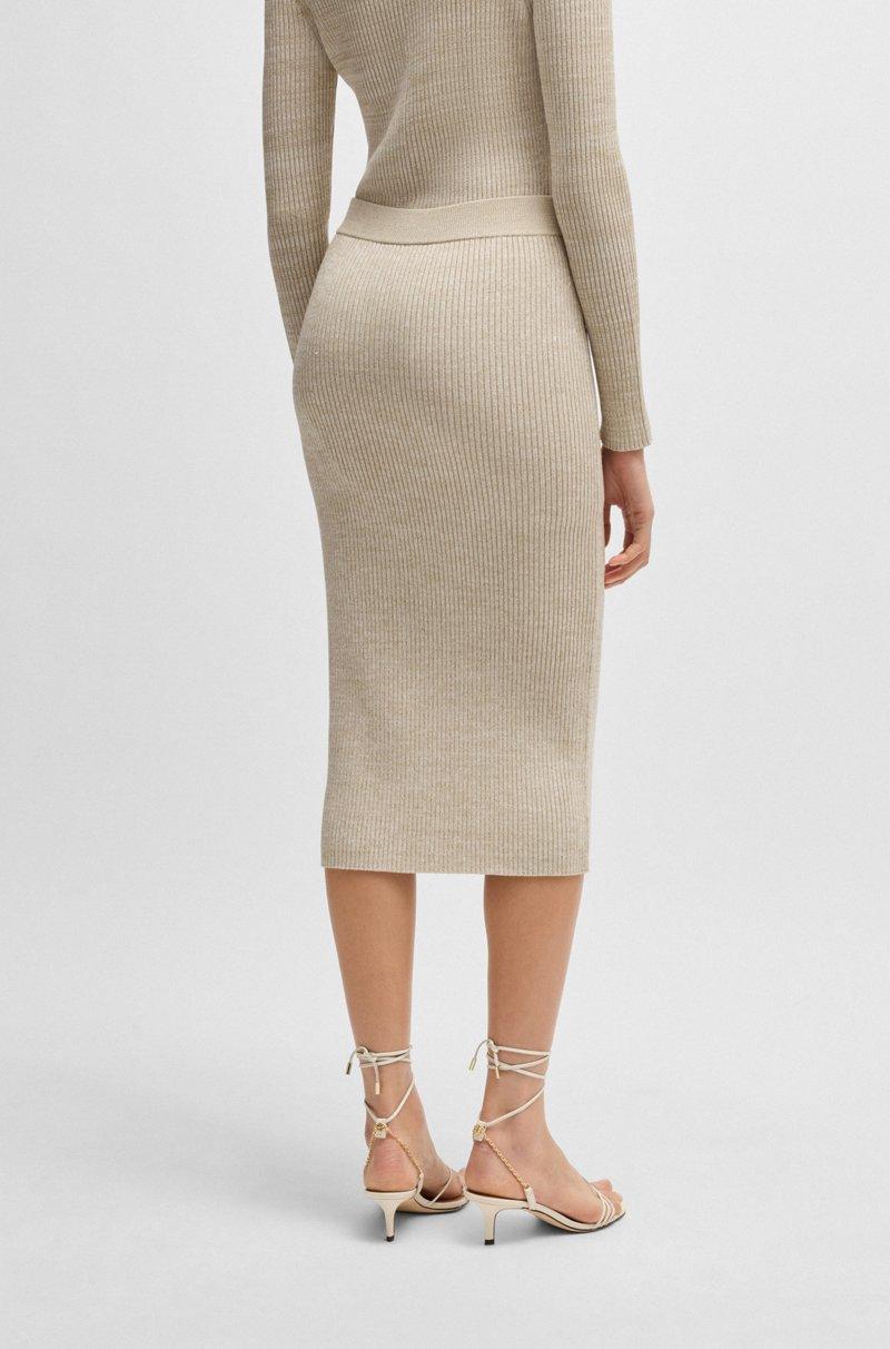 Hugo Boss Falda Tubo De Canalé Con Efecto Mouliné