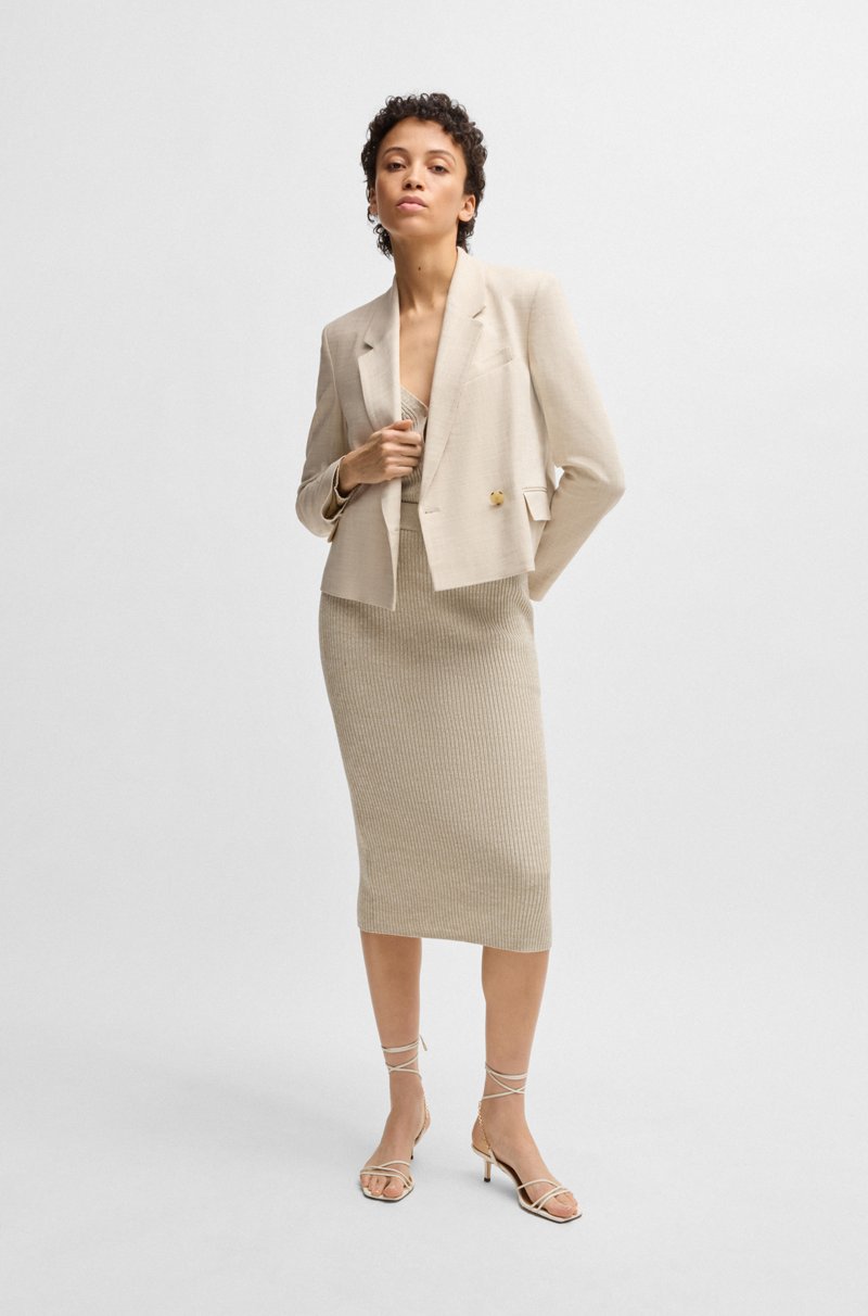 Hugo Boss Falda Tubo De Canalé Con Efecto Mouliné