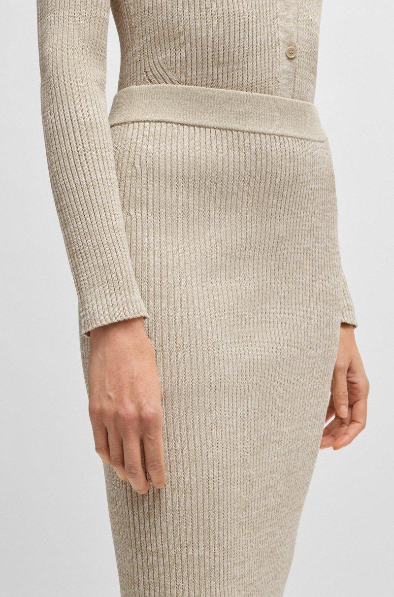 Hugo Boss Falda Tubo De Canalé Con Efecto Mouliné