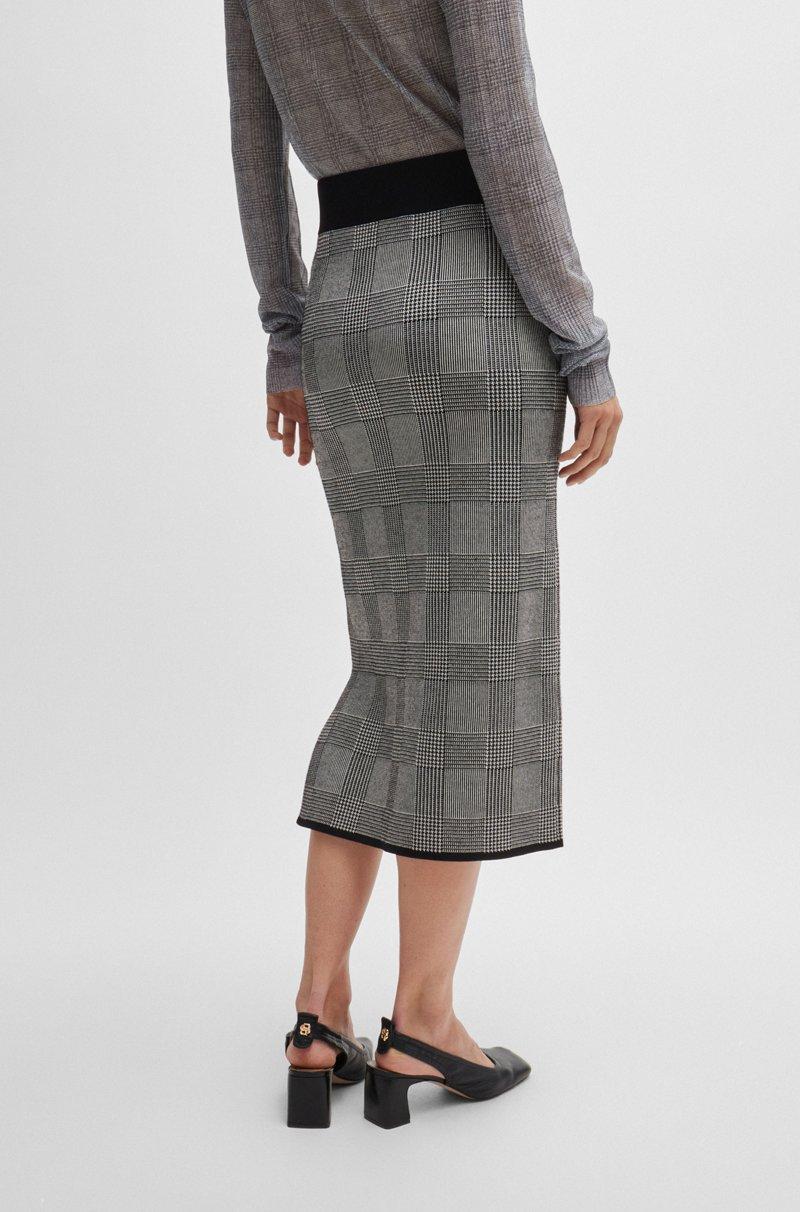 Hugo Boss Falda Tubo En Jacquard De Punto