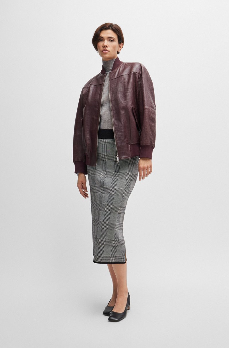 Hugo Boss Falda Tubo En Jacquard De Punto