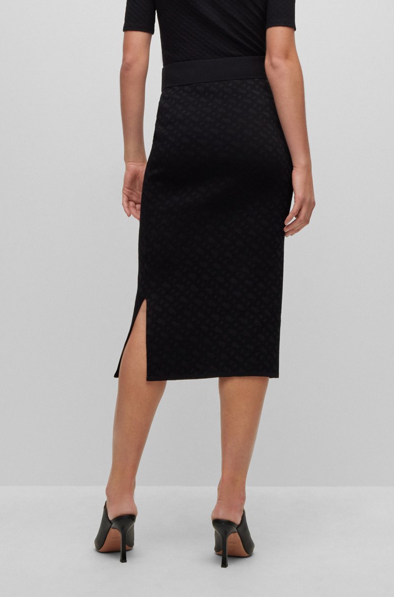 Hugo Boss Falda Tubo En Jacquard De Punto